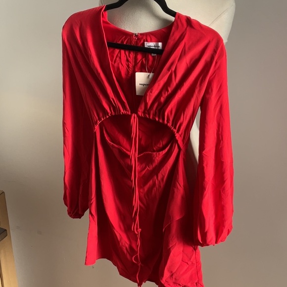 Superdown Selene Wrap Dress in Red, Size: XS - Picture 6 of 9